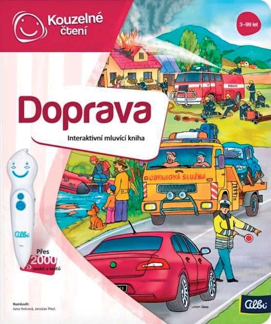 INTERAKTIVNÍ MLUVÍCÍ KNIHA DOPRAVA ALBI 2017 Naučí děti bezpečnosti v silničním provozu, poznají dopravní značky a dozví se spoustu užitečných informací ze světa dopravy a strojů.