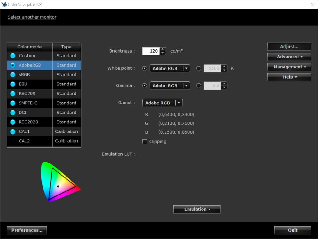 Správa barev Monitor ColorEdge PROMINENCE CG3145 je kompatibilní se softwarem EIZO ColorNavigator NX pro správu zobrazení.