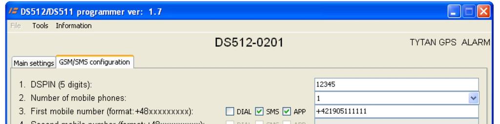 4.15 GPS module - zapnutí/vypnutí GSP přijímače V nastavení od výroby DS 512 má GPS přijímač zapnutý, aby byla možná lokalizace vozidla. Alarm dokáže pracovat i bez GPS přijímače.