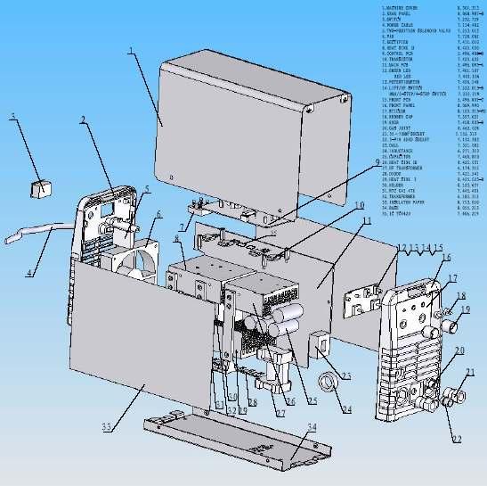 3. NÁHRADNÍ DÍLY SPARE PARTS Pos. Item No Popis Description Quantity 1 8.301.313 Kryt horní Pegas 160T Cover upper Pegas 160T 1 2 8.068.987-B Panel zadní Pegas 160T Back Panel PEGAS 160T 1 3 7.232.