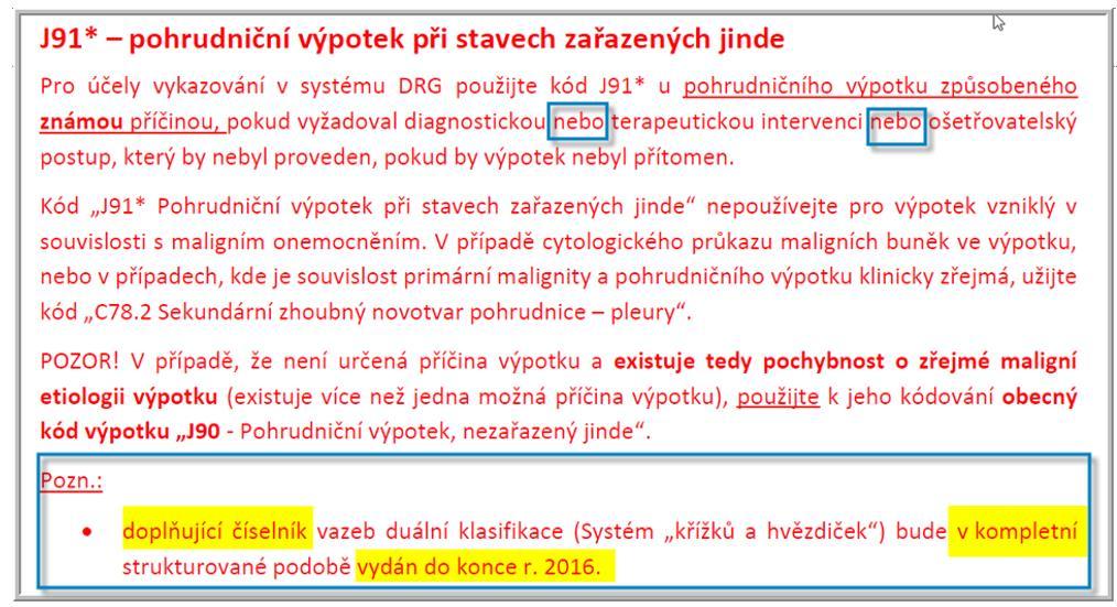 Doplňující číselník zatím