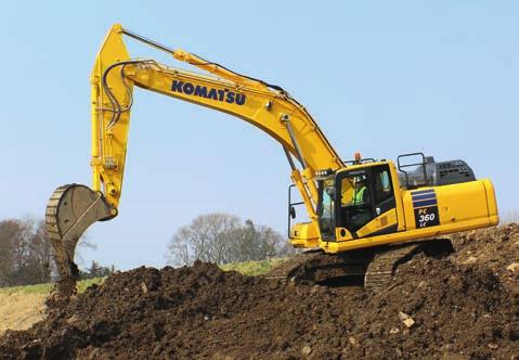 Bezpečnost na prvním místě Optimální bezpečnost na pracovišti Bezpečnostní prvky stroje Komatsu PC360LC/NLC-11 jsou v souladu s