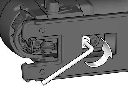 3 4 In case the base plate can't be tensioned anymore after frequent adjusting, the base plate setting mechanism can be re-adjusted.