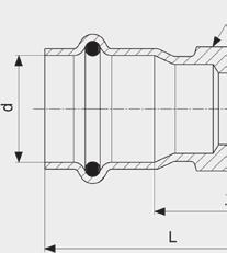 PŘECHODOVÉ KUSY/OBLOUKY SanpressInox-přechodovýkus model2311 artikl d R Z L SW