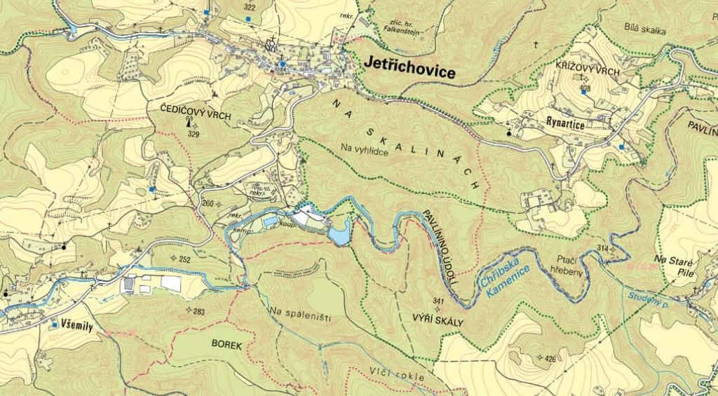 3. ÚVOD 3.1. Předmět plnění Cílem studie je návrh řešení na migrační bariéře jezu v PR Pavlínině údolí na Chřibské Kamenici.