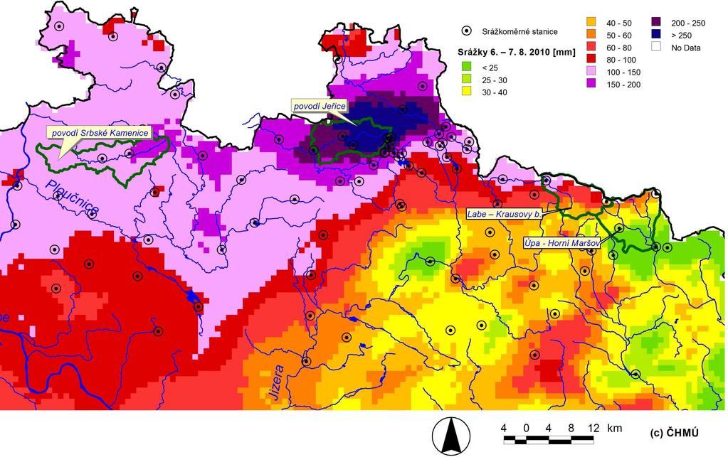 2. HODNOCENÍ NASYCENOSTI ÚZEMÍ A PŘÍČINNÝCH SRÁŽEK Na Obr. 1 a Obr.