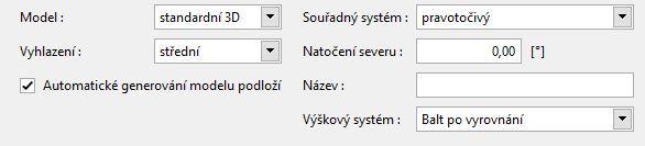 Postup modelování Po spuštění programu Stratigrafie zkontrolujeme obecné nastavení v rámu Nastavení. Zde ponecháme standartní 3D model se středním vyhlazením a zapneme automatickou generaci.
