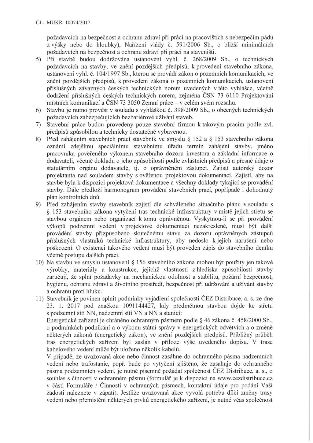 požadavcích na bezpečnost a ochranu zdraví při práci na pracovištích s nebezpečím pádu z výšky nebo do hloubky), Nařízení vlády č. 591/2006 Sb.