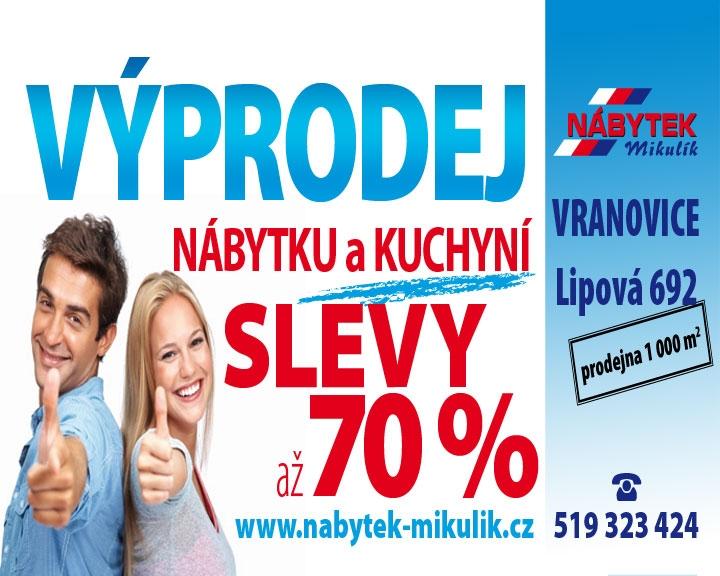 VAŠE INZERCE Nábytek Mikulík Vranovice, Lipová 692 informuje o