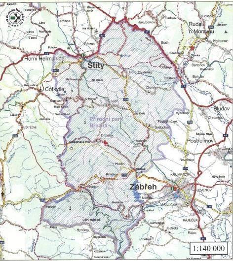 Mapa č. 6 - Území Přírodního Zdroj: Machovský s.r.o. 6.4 Pozemky krajina v regionu Největší část území regionu Zábřežsko zaujímá zemědělská půda (přes 54 procent) nejvíce je na katastrech měst Zábřeha (1 759 hektarů) a Štítů (1 662 ha).
