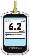 2 Provedení měření 4. Přečtěte výsledek Glukometr bude odpočítávat od 5 do 1.
