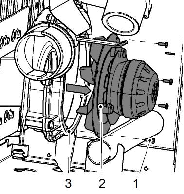5.3. Čistenie plášťa nasávacieho (spalinového) ventilátora SK Plášť sprístupníte na čistenie povolením 6 skrutiek, zobrazených na obr. 4. Demontujte motor nasávacieho ventilátora tak, že ho stiahnete.