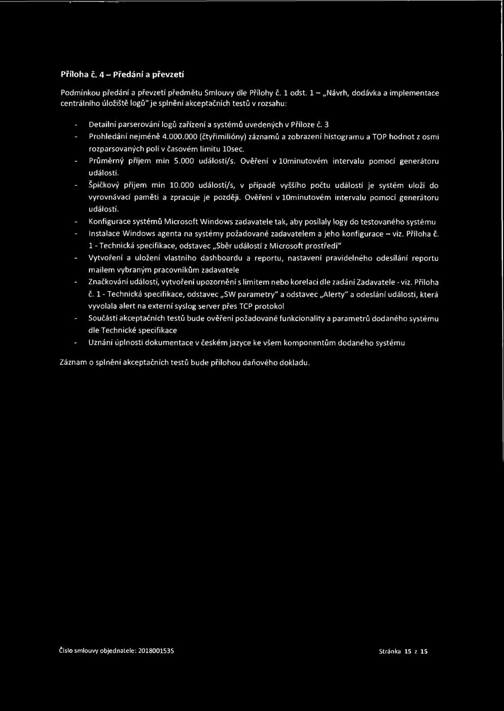 000.000 (čtyřimilióny) záznamů a zobrazení histogramu a TOP hodnot z osmi rozparsovaných polí v časovém limitu losec. Průměrný příjem min 5.000 událostí/s.