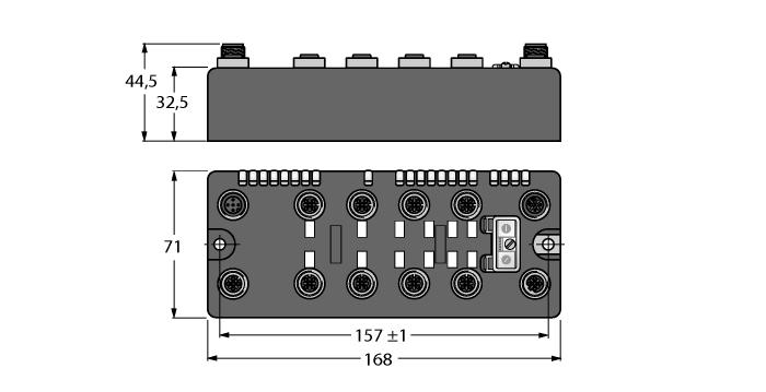 Kompaktní bloky I/O On-Machine sběrnice Feldbus EtherNet/IP, Modbus TCP nebo PROFINET slave integrovaný Ethernet přepínač 10 Mbps / 100 Mbps připojení sběrnice pomocí dvou 4pinových konektorů M12,