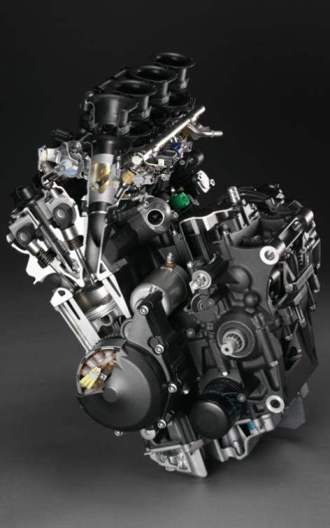 4 Motor Yamaha YZF-R6 Zkoušený motor je originální čtyřdobý řadový 4-válec ze sportovního motocyklu Yamaha YZF-R6, roku výroby 2007. Tento motor vyniká svou spolehlivostí a výkonem.
