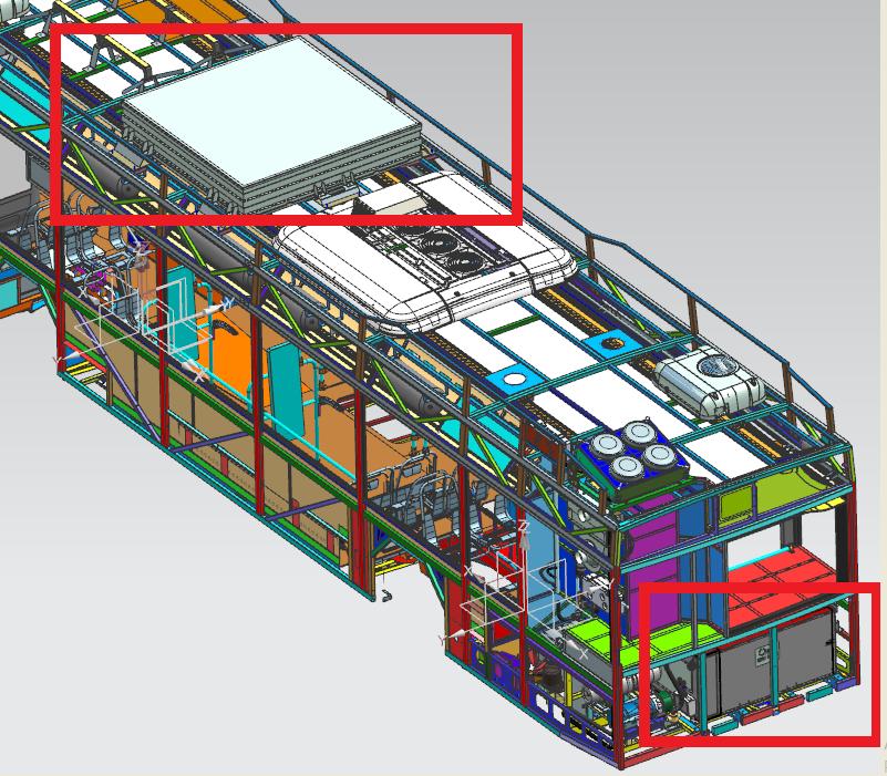 Elektrobusy pro DPO - baterie 2 baterie Li-ion LTO Nominální kapacita - 2 x 43 kwh Použitelná energie 2 x 37 kwh Každá