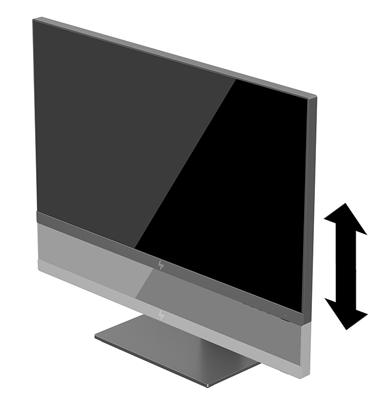 3. Čelo displeje posuňte nahoru nebo dolů, abyste jej nastavili do úrovně očí. 4. Pro přizpůsobení monitoru své aplikaci jej otočte z vodorovné polohy do svislé. a. Nastavte monitor do nejvyšší polohy a co nejvíce jej sklopte dozadu (1).
