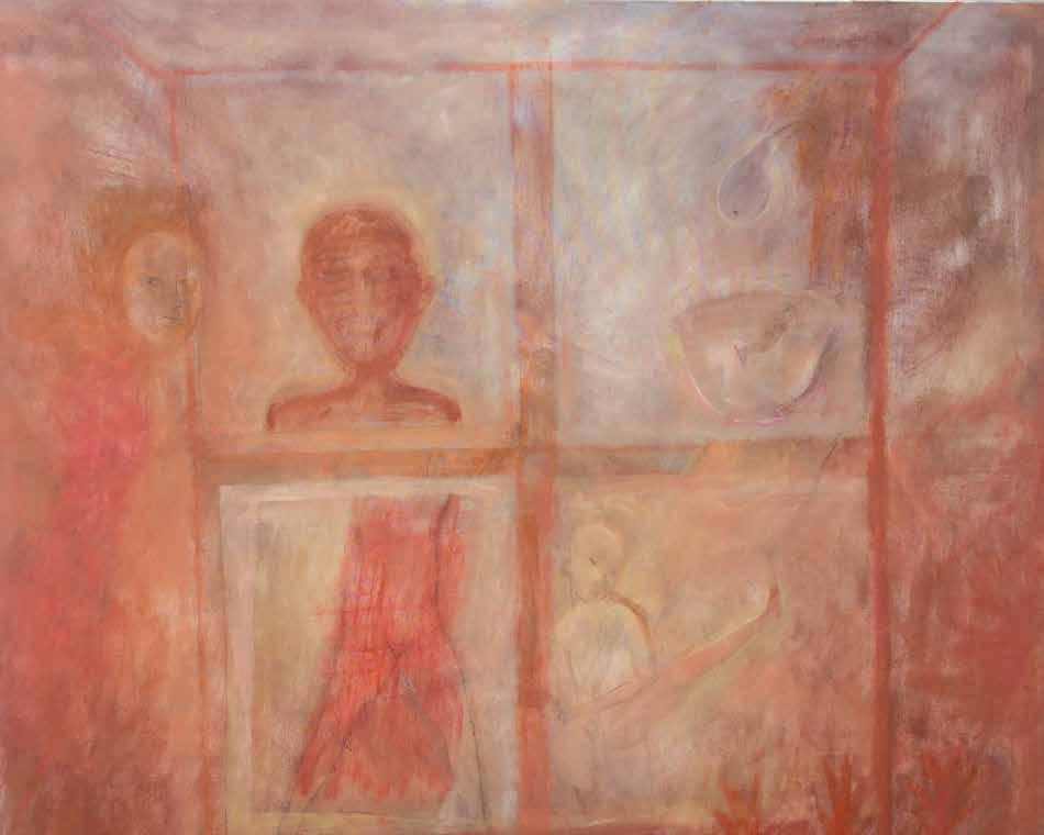 Okno, olej, plátno, 100 120 cm, 2017 ŠKARDOVÁ