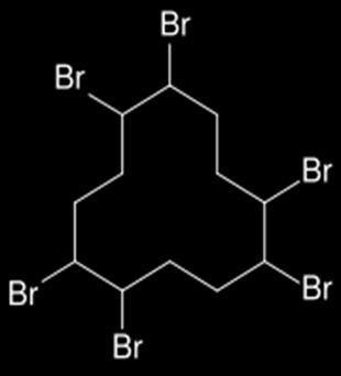 Hexabromcyklododekan HBCDD látky ze skupiny bromované zhášeče hoření (BFR), které jsou přidávány do polymerů, plastických hmot, textilií, elektroniky atd.