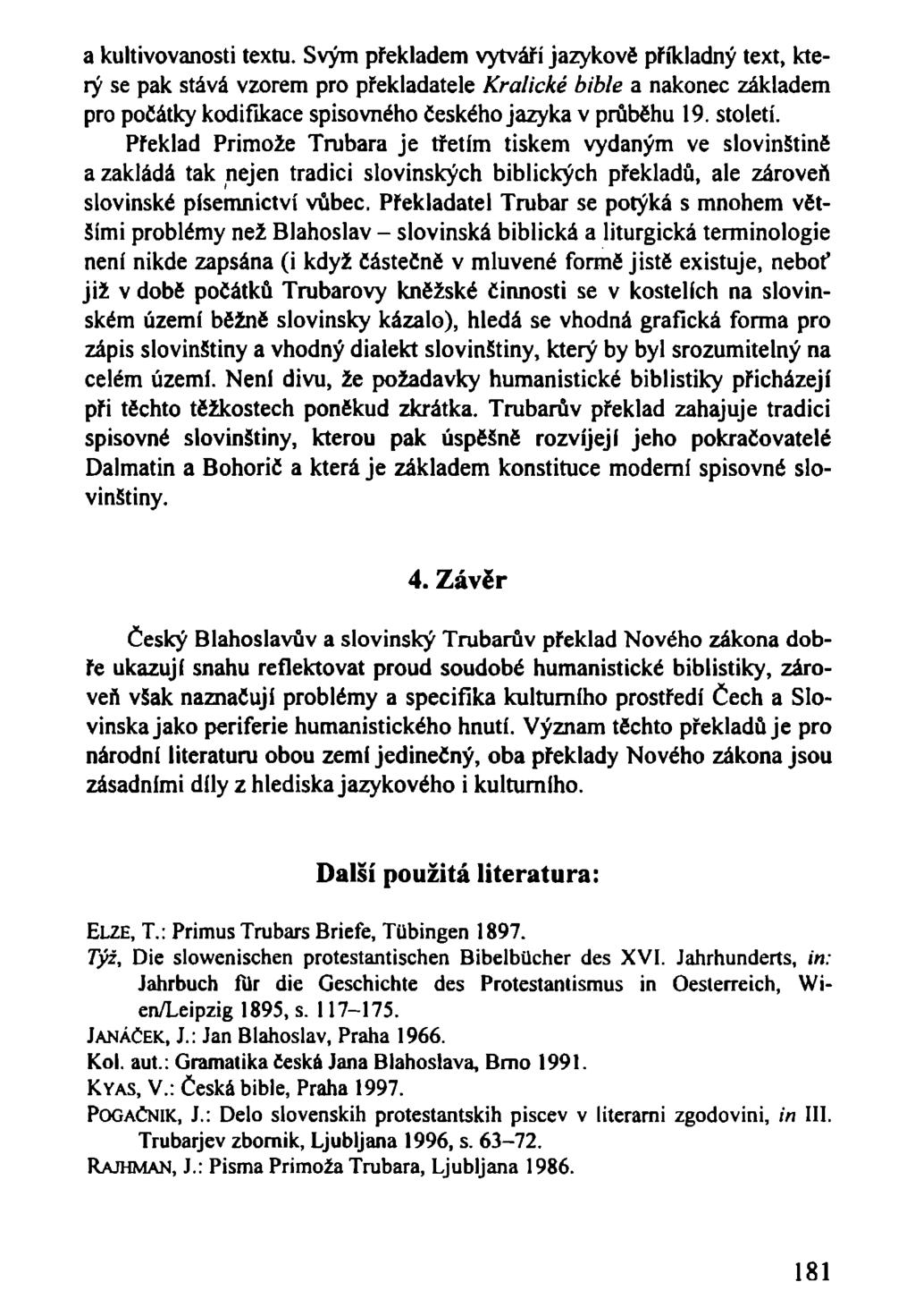 a kultivovanosti textu.