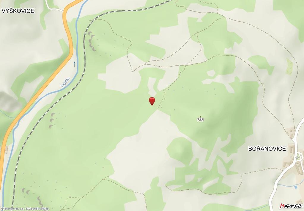 Mapa oblasti Pozemek