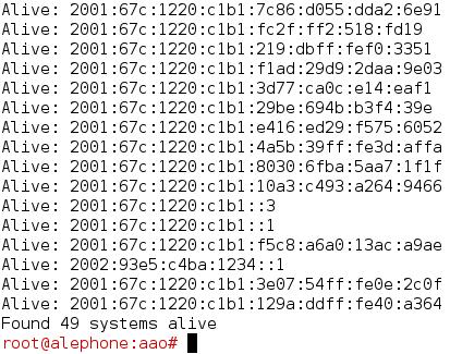 Daný typ lokálního skenování lze lehce eliminovat následujícím firewallovým pravidlem pomocí ip6tables 7 -A INPUT -p icmpv6 icmpv6-type 128 -d ff02::1 -j DROP Obr. 4.