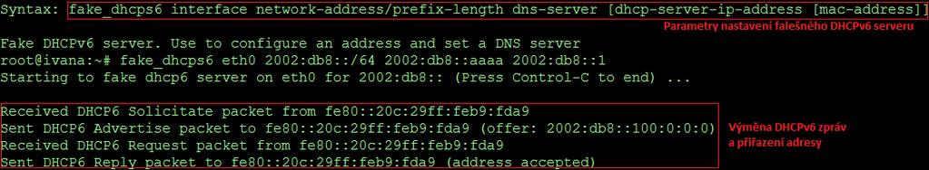 Obr. 5.44: Nastavení falešného DHCPv6 serveru.