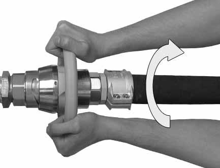 Princip funkce Bezodkapové spojky typu DRYDIS TR mají spojku (hadicová část) a vsuvku (cisternová část) vybaveny ventily, které se otevírají během spojování a uzavírají při rozpojení, což