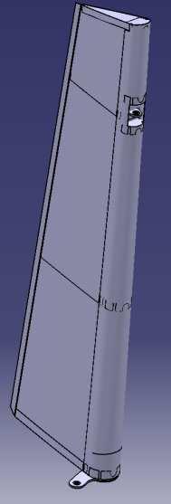 1 - Provedení horního závěsu SK 14.1. Systémový model směrového kormidla a vstupní geometrické parametry výpočtu Obrázek 14.