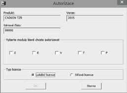 V kartě Autorizace klepněte na tlačítko Požádat o licenci. 3. Zaškrtněte produkty, které chcete autorizovat. 4.