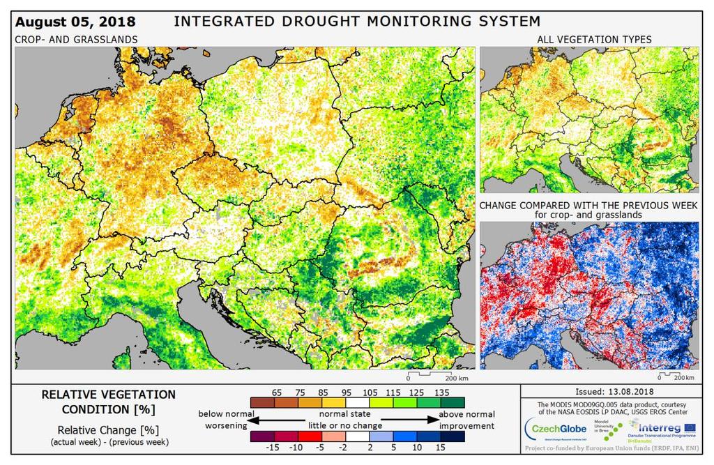 indexů pro území s daným využitím (např. ornou půdu). Do výpočtů předpovědí pro daný region tak např.