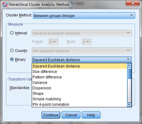 SPSS velké množství metrik R