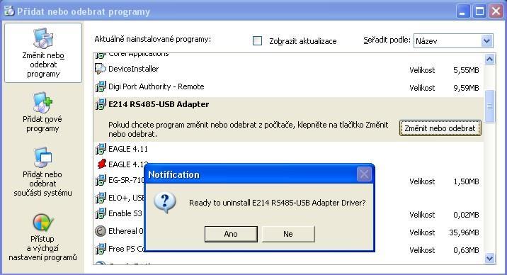 10. Po úspěšné instalaci se průvodce ukončí s hlášením o dokončení instalace: 3.3.2 Odinstalování ovladačů ve Windows XP V případě potřeby můžete jednoduše odinstalovat zařízení ze systému.