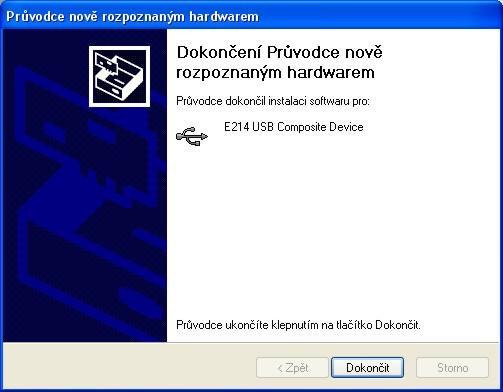 6. Tím se dokončí instalace USB zařízení: 7. Následuje instalace virtuálního portu.