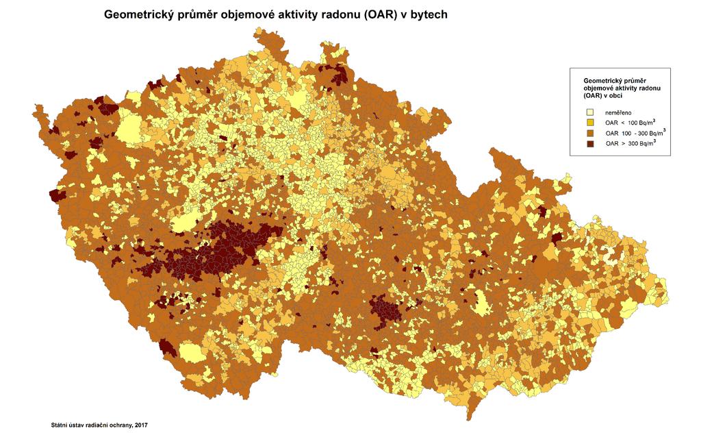 Radon ve vnitřním ovzduší budov v ČR Středočeský Pluton