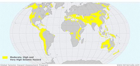 2006) (Figure 2.2). Figure 2.3 shows world distribution of earth architecture in seismic regions developed originally by De Sensi (2003), reported in a Spanish document and adapted by Pollak (2009).
