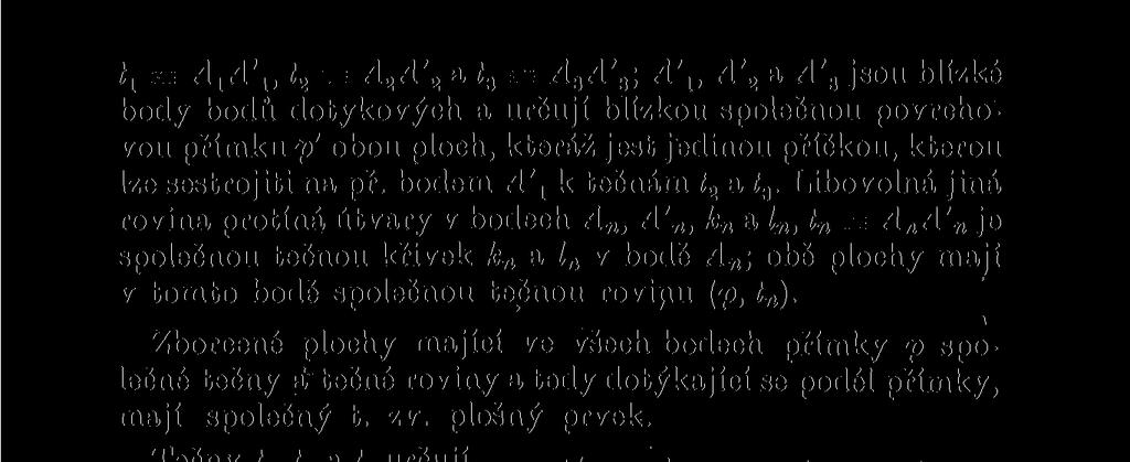 jf dotykový, protože ve třech p' bodech dané přímky a p I tedy v každém jejím bodě * se dotýká dané zborcené plochy.