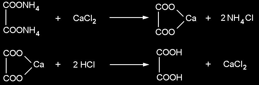 Tvorba šťavelanu vápenatého Kyselina šťavelová je nejednodušší dikarboxylová kyselina, která může tvořit dva druhy solí: primární (kyselé) a sekundární (normální).