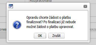 finančním plánu, zbrazí se infrmativní