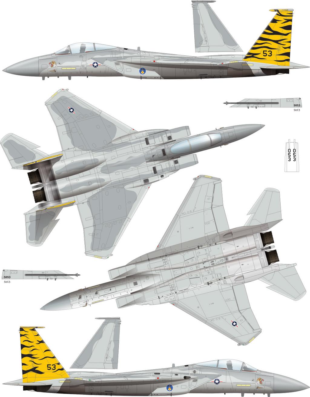 B verze -C-25-MC, s/n 76-0053, Lt.Col. Jack Try, velitel 53rd TFS, základna Bitburg, Nìmecko, 1. polovina 80. let Tento letoun se na poèátku 80.