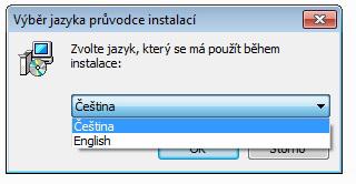 2 Průběh instalace 2.1 Spuštění instalátoru Po spuštění instalátoru se objeví okno, ve kterém si vyberete jazyk instalace.