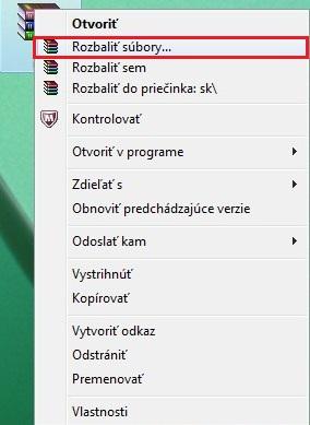 Súbor s jazykom rozbalíte napr. pomocou programu WinRAR.