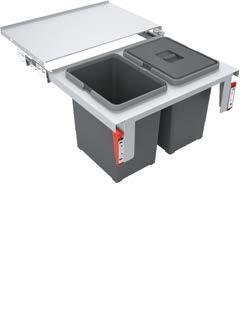 680) 1 x 8l, 1 x 12l, 1 x 18l objem + plytká miska (hĺbka misky 75 mm) triedenie 3 triediace koše odpadkov minim.