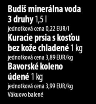 jednotková cena 0,22 EUR/l Kuracie prsia