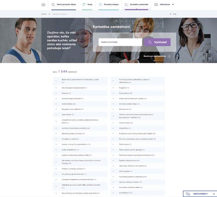 Kartotéka zamestnaní Kartotéka zamestnaní predstavuje rozsiahlu databázu opisov zamestnaní slovenského trhu práce s podrobnými informáciami o vybranom zamestnaní, kvalifikačných, osobnostných