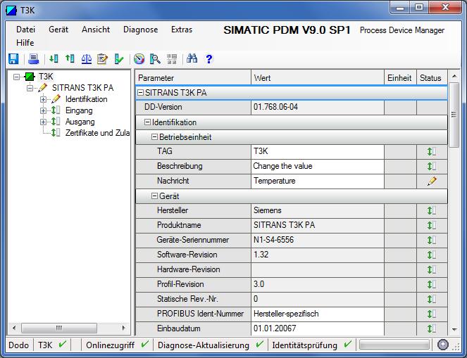 diagnostický update funkce Export / Import selektivní přenos parametrů FDI host (krok 1) Centrální servisní