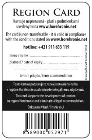HOREHRONIE CARD Upravená grafika karty Dôkladná personifikácia =