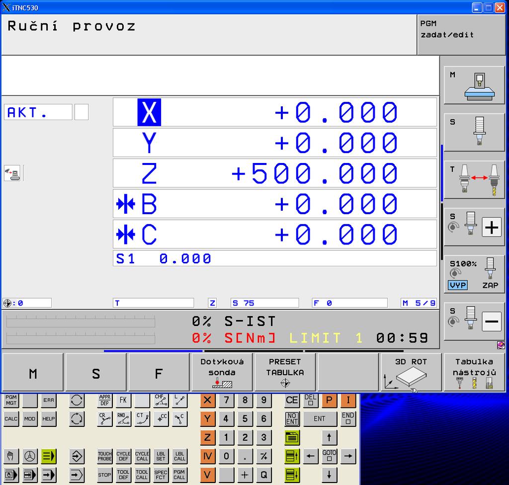 Zaciatok programovania na itnc 530 HEIDENHAIN Poznamka : Tento navod bude vytvoreny pomocou virtualnej klávesnice. Jej nastavenie je popisane v navode Instalacia a nastavenie Simulatora.