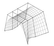 Obr.28: NURBS plocha NURBS plochy mají vlastnosti přenesené z NURBS křivek rozšířené do prostoru.