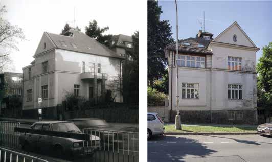 Svoboda / Praha stoletá (3) studie Obr. 42 A, B. Praha 4-Podolí, čp. 648, Na Dolinách 28. Stavitel Emil Hrabě, architekt pravděpodobně Jaroslav Rössler, 1912. A Stav před úpravou (foto autor, 80.